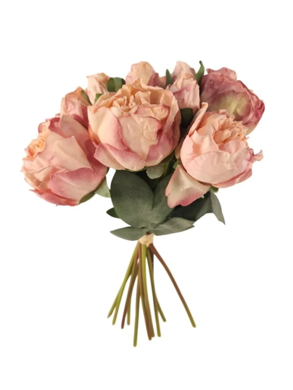 Blush Pink Faux Peony Bouquet Artificial Flowers French Cottage Cottagecore Wedd